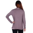 thumbnail image 3 of Simply Ravishing Women's Basic Long Sleeve Hip Length Open Drape Cardigan, 5X, Coco, 3 of 4