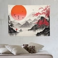 thumbnail image 4 of GOSMITH  Japanese Tapestry, Pink Gray Asian Mount Fuji Cherry Blossoms Sakura FlowerTapestry for Bedroom, Aesthetic Mountain Tapestry Wall Hanging for Bedroom Living Room Outdoor 71x60inches, 4 of 7