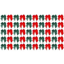 Gnwei Multicolor Bows, Mini Ribbon Bows 50 Pcs Christmas Mini Bow Tiny Twist Tie Bow Handmade Craft Gift Wrapping Ribbon for DIY Sewing Xmas Tree Wreath Party Decor