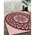 thumbnail image 3 of Ahgly Company Machine Washable Indoor Round Transitional Saffron Red Area Rugs, 7' Round, 3 of 7