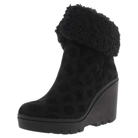 

Guess Womens Tabloid Logo Pul Shearling Boots