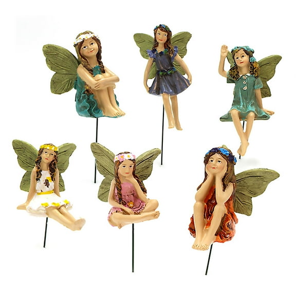HATISS 6 Pcs Fairy Supplies Garden Miniature Fairies Figurines Accessories
