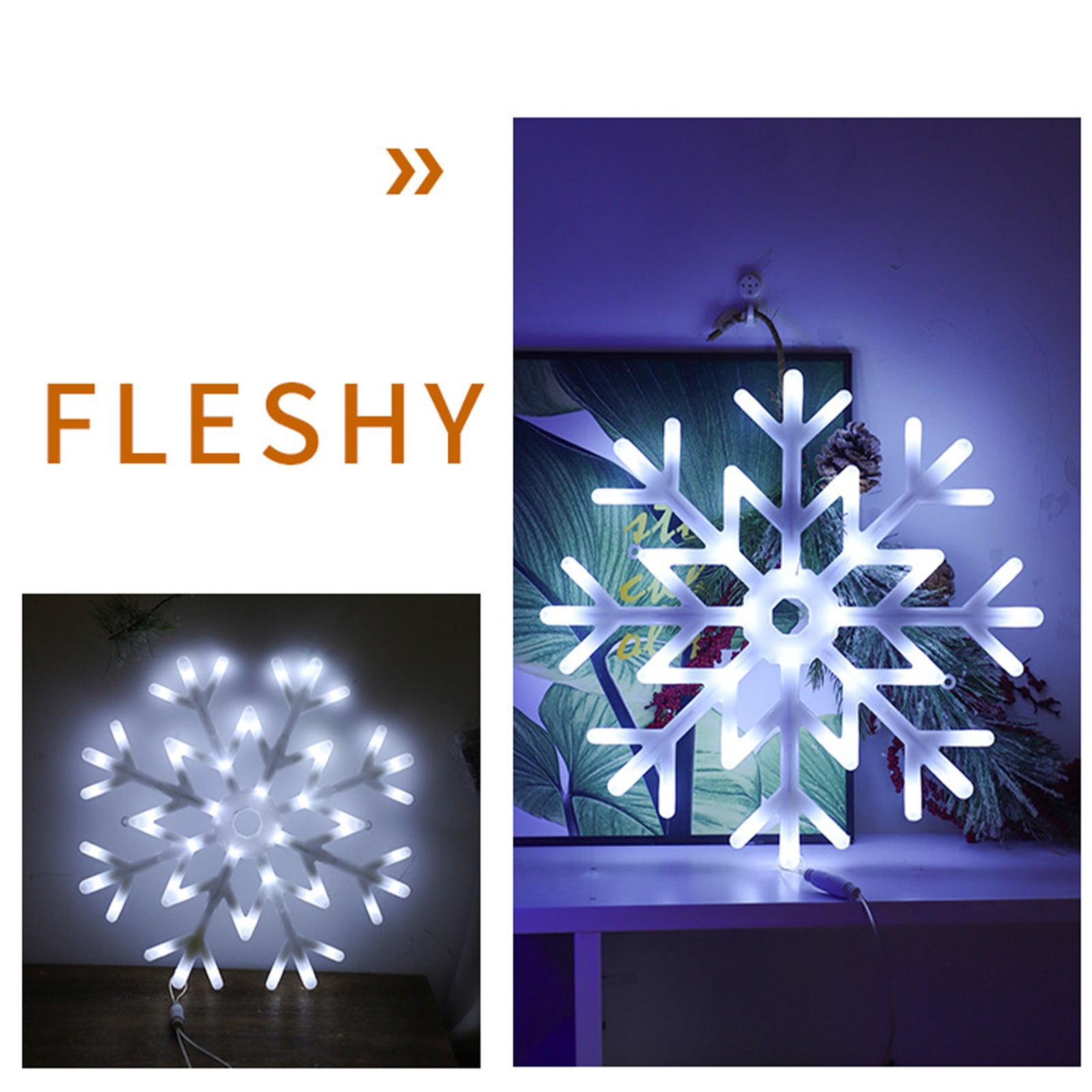 Kmdttou Solar Lights Outdoor Christmas Spring Festival Holiday Lights Lighting Layout Modeling Decorative Pendant LED Snowflake Lights String
