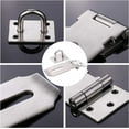 thumbnail image 6 of Staple Padlock Hasp with Padlock and Screws, Stainless Steel Door Latch with Key, Heavy Duty Staple Padlocks, Waterproof Door Latch, Door Closer for Bedroom Patio Garden, 6 of 6