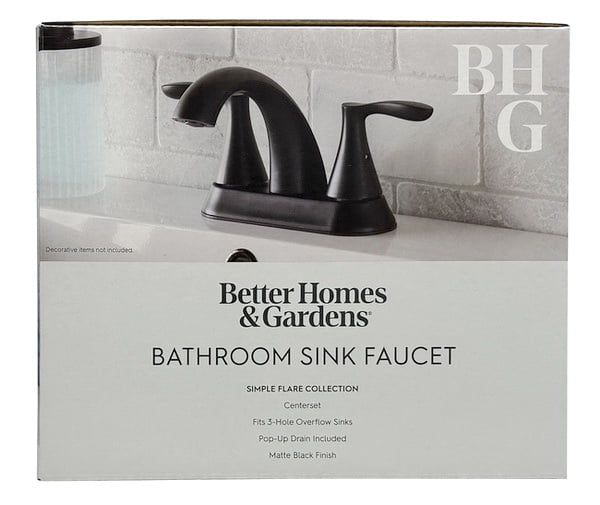 Better Homes & Gardens Simple Flair 4" Centerset Bathroom Faucet in Matte Black
