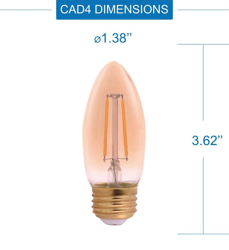 Great Value 4W Decorative LED Vintage Candelabra Light Bulb Great Value 4W Decorative LED Vintage Candelabra Light Bulb
