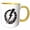 Yellow/White, variant on 3drose, Black and White Drawing of a Lightning Bolt, 15oz Two-tone Yellow Mug