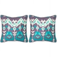 thumbnail image 2 of SAFAVIEH Manhattan Pillow Set of 2 Aqua / Cream, 2 of 4