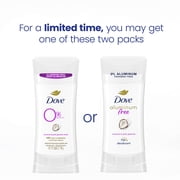 Dove 0% Aluminum Womens Deodorant Stick, Coconut and Pink Jasmine, 2.6 oz