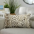 thumbnail image 2 of Sunbrella  Tan Leopard Indoor/Outdoor Pillows, Set of 2, Corded Espresso Leopard 12" x 24", 2 of 5