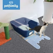 Petfamily Extra Large Cat Litter Box, Color Navy Blue, Jumbo Hooded, 21.50 x 17.90 x 17.25 in