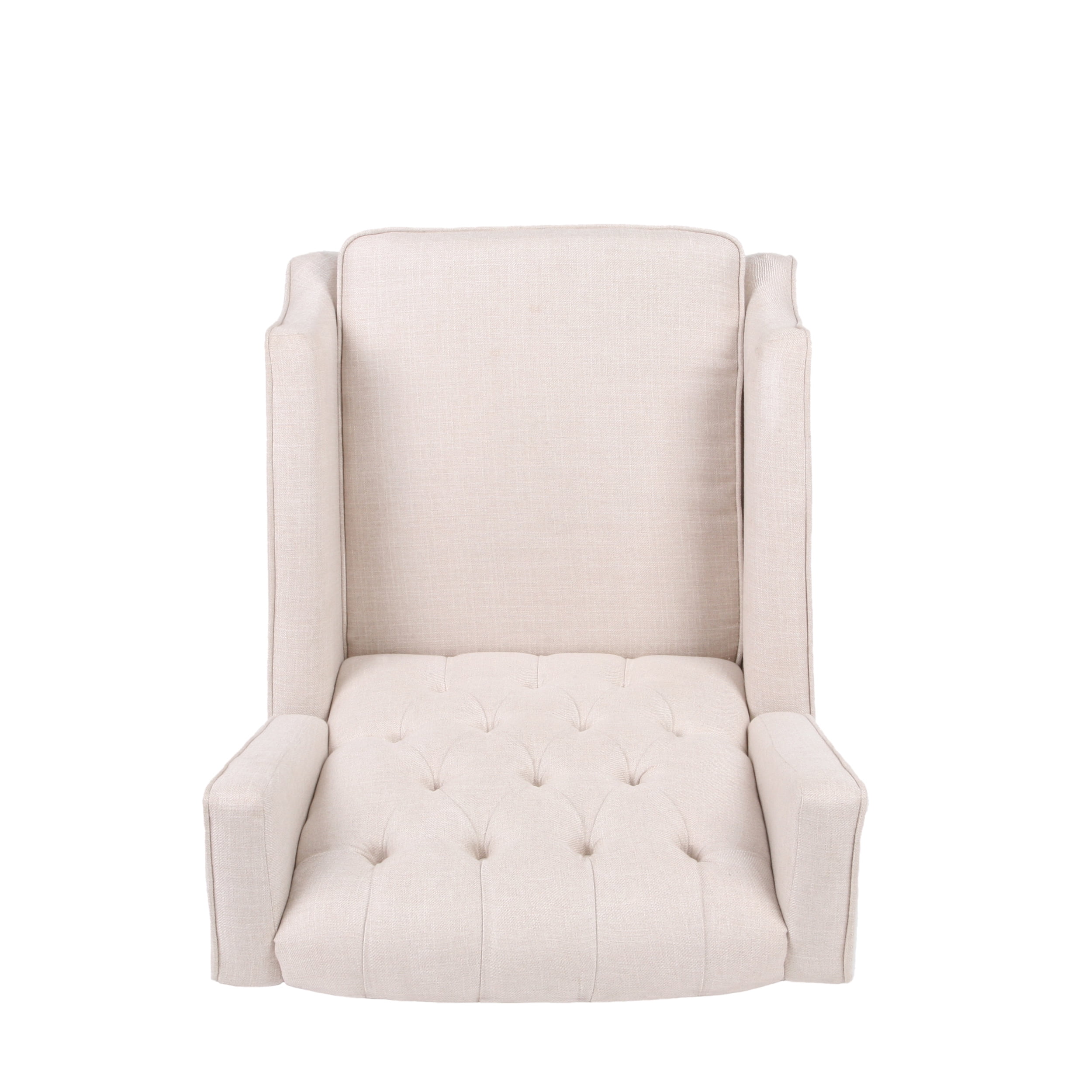Noble House Zakyiah Standard Fabric Wingback Recliner, Beige