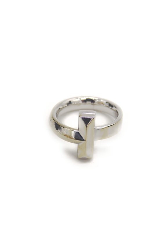 Pre-Owned TIFFANY & Co. Tiffany 18KWG T One Ring, 18K White Gold, Size 10