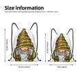 thumbnail image 3 of Bingfone Fishing Gnome Fisherman Drawstrings Backpacks Bags for Men Women Gym Drawstrings Bag-Medium, 3 of 8
