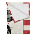 thumbnail image 2 of Fashion Soft Flannel Fleece Throw Blanket, Modern Woman in a Cool Coat with Watercolor Paintbrush Style Casual Urban Design, Cozy Plush for Indoor and Outdoor Use, 70" x 90", Black Red, by Ambesonne, 2 of 5