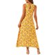thumbnail image 3 of Vestido Maxi Boho de Verano sin Mangas con Floral y Abertura en el Dobladillo, Llave Amarillo L, 3 of 4