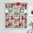 thumbnail image 2 of Pioneer Kitchen Curtains and Valance Set 36 Inch Tier Vintage-inspired Roses in Chic Modern Colours 3 Pieces Set Dining Room Small Curtain Drapes Cafe Curtains Valance for Home Decor Rod Pocket, 2 of 6