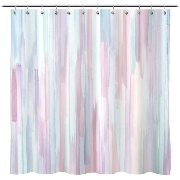 Watercolor Pink and Blue Fabric Shower Curtain Bathroom Decoration Curtains Machine Washable Bath Curtain 60x72 Inch