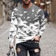 thumbnail image 1 of Blusas y camisas de manga larga con cuello redondo para hombre, blusa informal de manga larga con cuello redondo y estampado de rayas, blusa de poliéster para hombre, 1 of 5