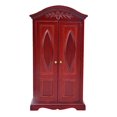 thumbnail image 1 of Mini armoire vintage en bois à double porte, échelle 1:12, accessoire pour maison de poupée, meubles de maison de poupée, couleur vin rouge, 1 of 4