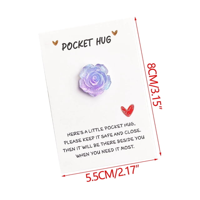 Gradient Glitter Rose Pocket Cuddle Card, Romantic Valentine's Day Greeting Card with Space for Message, Paper Lightweight