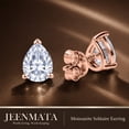 thumbnail image 3 of JeenMata 2 Carat Pear Solitaire Moissanite Stud Earrings for Women, Earrings for Men, 18K Rose Gold Plated, Hypoallergenic Earrings, D VS1, Stud Earring for Woman, Jewelry, Gift, Earrings, 3 of 11