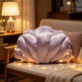 thumbnail image 4 of GFHFHITJ Throw Pillow Satin Seashell Shaped, 3D Conch Accent Cushion, Soft Decorative Shell Pillow for Sofa Bed Living Room Decor, 4 of 8