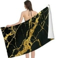 thumbnail image 2 of PHYHOO Black Gold Marble Beach Towel Oversized Microfiber Sand Free Beach Towel Quick Dry, Marble Lightweight Pool Towels for Adults Travel Towel for Gym Yoga Camp Swim 30x60in, 2 of 8
