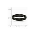 thumbnail image 2 of Mens or Ladies Black Plated Stainless Steel 4mm Plated Wedding Band Ring, 2 of 6