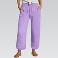 thumbnail image 2 of Uqiangy Wide Leg Pants Woman Yoga Pants with Pockets for Women Wide Leg Yoga Pants for Women Wide Leg Capri Pants for Women Lounge Pants Women Purple S, 2 of 5