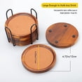 thumbnail image 3 of WLWNWFT Acacia 6-Piece Absorbent Cork Wood Coasters, 3 of 9