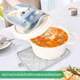 thumbnail image 4 of Two Pieces Of Square Heat Insulation Pad Oven Mitts 7x9.8 Inch Oven Microwave Kitchen Cooking Baking Adorable Rabbit with Glasses, 4 of 7