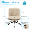 thumbnail image 5 of EDOEMSE Office Chair, Ergonomic Desk Chairs,Computer Chair,Criss Cross Chair With Wheels & Pegs,Dual-Base Wide Armless Comfy Desk Chair Cross Legged,Light Brown, 5 of 10