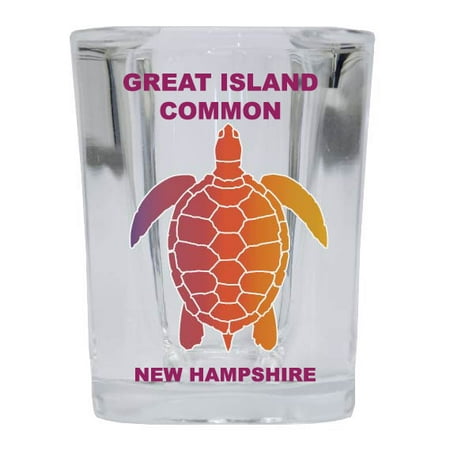 

GREAT ISLAND COMMON Square Shot Glass Rainbow Turtle Design