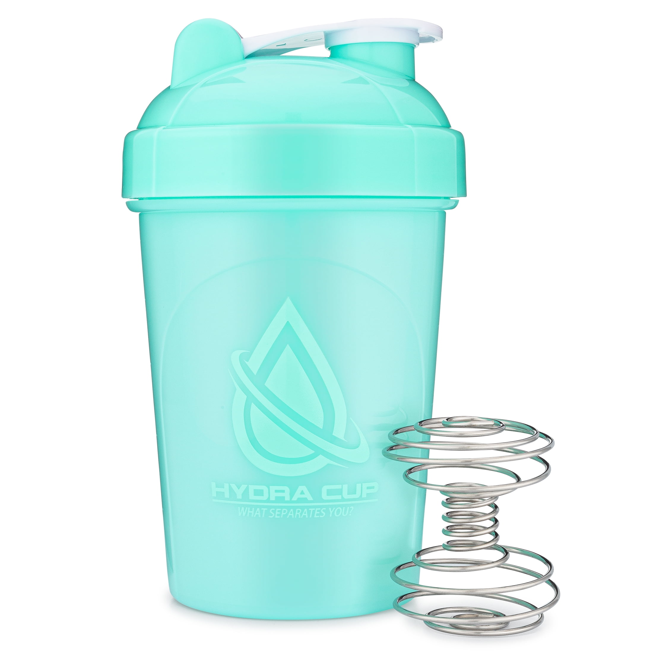 Hydra Cup [4 Pack] - 32oz Squeeze Water Bottles, Monochromatic Color Scheme Set, Use As Shaker Cups with Wire Whisk Blender, Sport & Bike Hydration, P