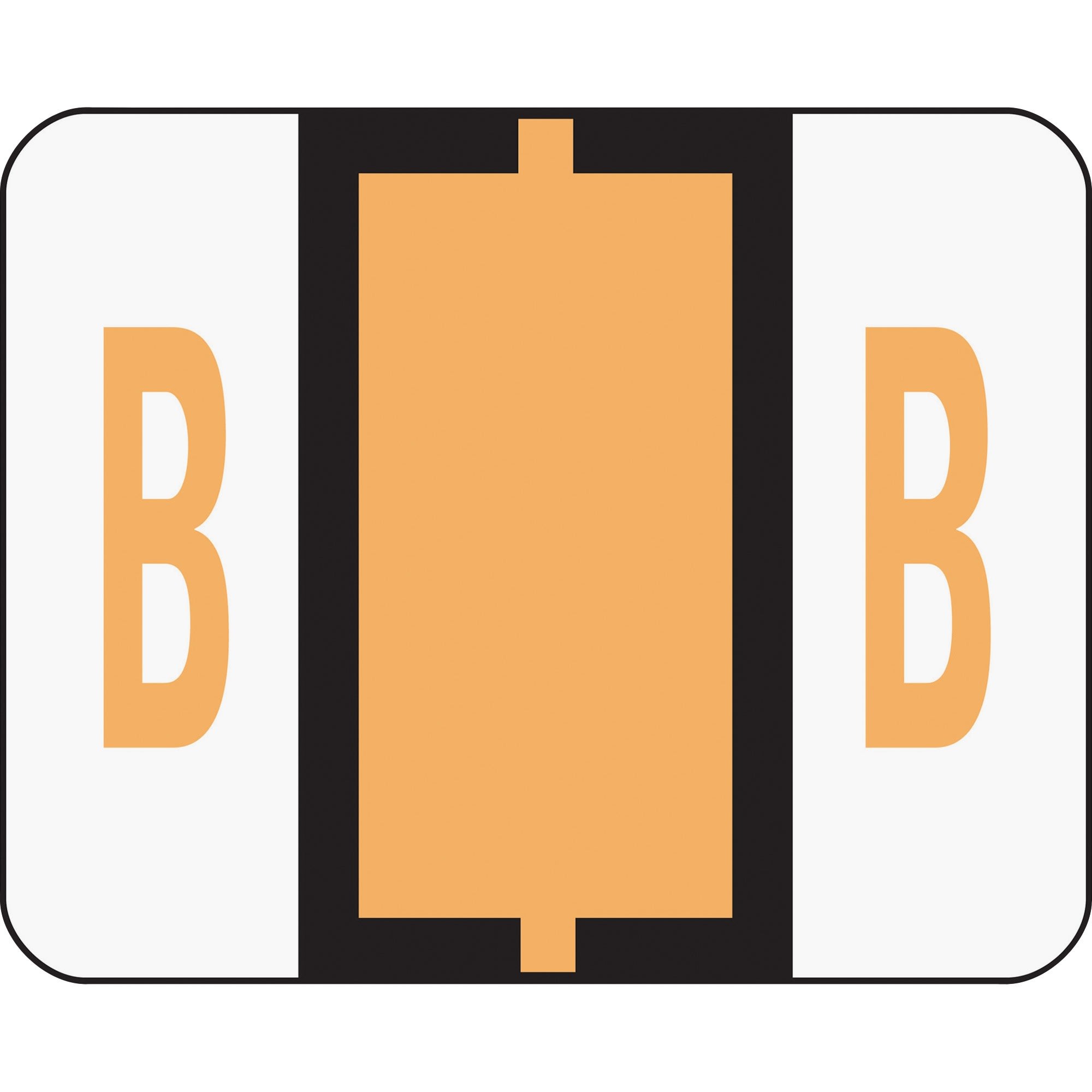 Smead 67072 A-Z Color-Coded Bar-Style End Tab Labels, Letter B, Light Orange, 500/Roll - image 3 of 3