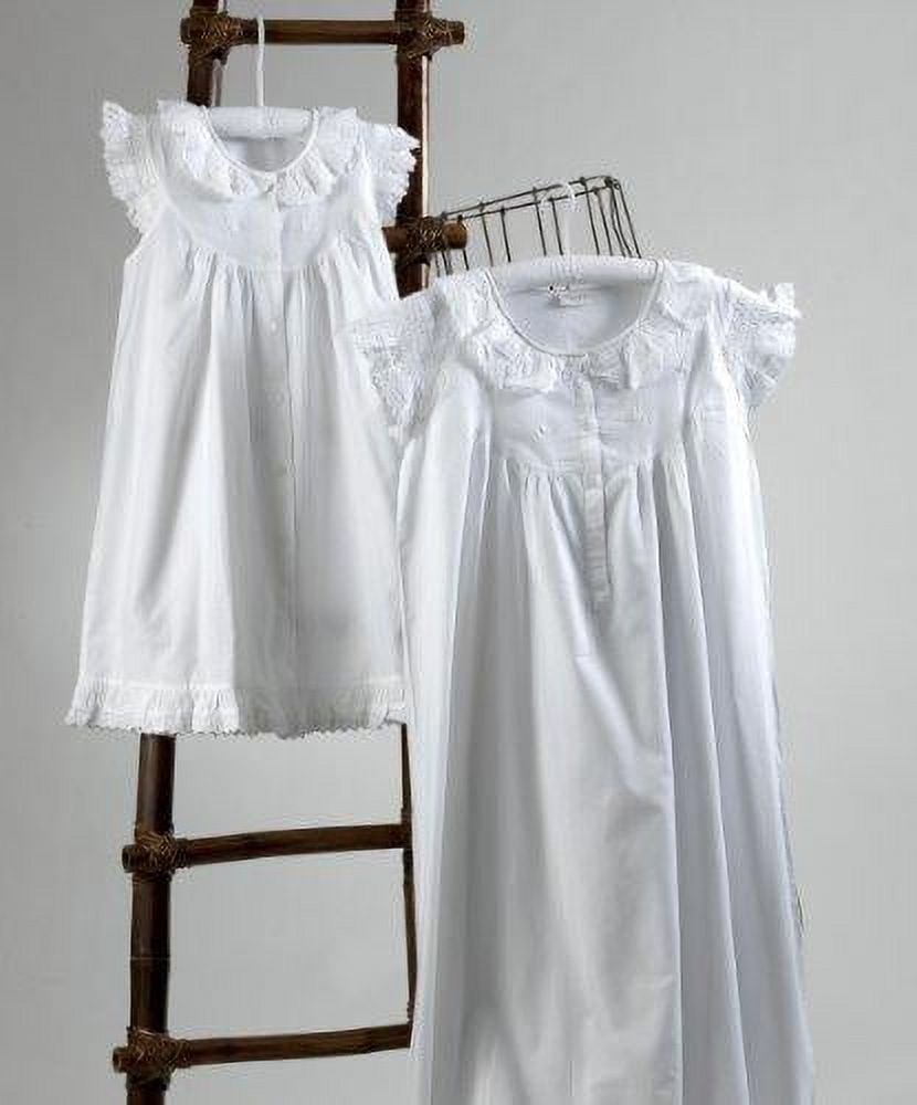 StylesILove Handmade Women Embroidered Eyelet Accent Night Dress White