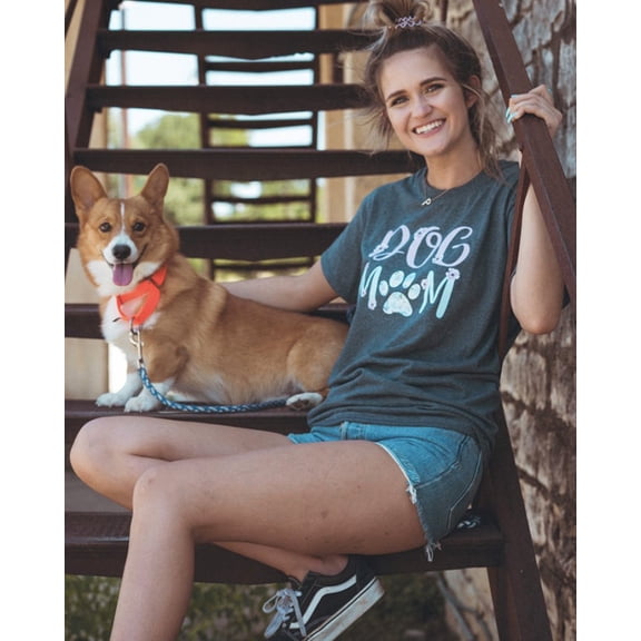 Pawz Charcoal Floral Dog Mom Tee