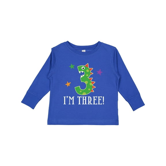 Inktastic 3rd Birthday Dinosaur Party Boys or Girls Long Sleeve Toddler T-Shirt