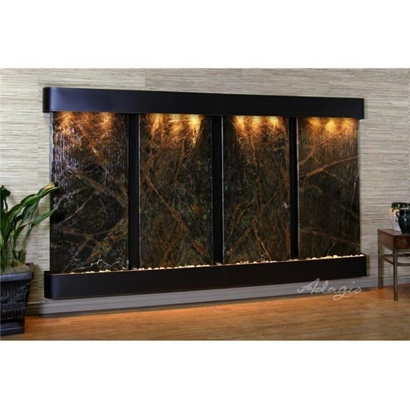 Adagio RFR1505 Regal Falls Round Blackened Copper Green Marble Wall Fountain