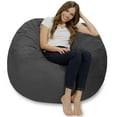 thumbnail image 5 of Chill Sack Bean Bag Chair, Memory Foam Lounger with Microsuede Cover, Kids, Adults, 4 ft, Charcoal, 5 of 8