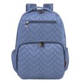 thumbnail image 2 of Fisher-Price 17”L Signature Morgan Quilted Multi-Pocket Diaper Bag Backpack with Matching Changing Pad, Insulated Bottle Pocket, Tablet Pocket and Stroller Straps in Blue Sky, 2 of 9