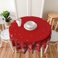 thumbnail image 2 of Red Christmas Snowflake Round Tablecloth 60 Inch Merry Christmas Table Cloth Xmas Circle Table Covers for Holiday Party Dining Kitchen Picnic Patio Outdoor Decor, 2 of 6