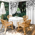 thumbnail image 4 of Outdoor Curtains for Patio Waterproof, Grey Leaves Outdoor Privacy Panels Grommet, Summer Botanical Blackout Outside Curtains for Porch/Cabana/Pergola/Gazebo 54"x84", 1 Panel, 4 of 8