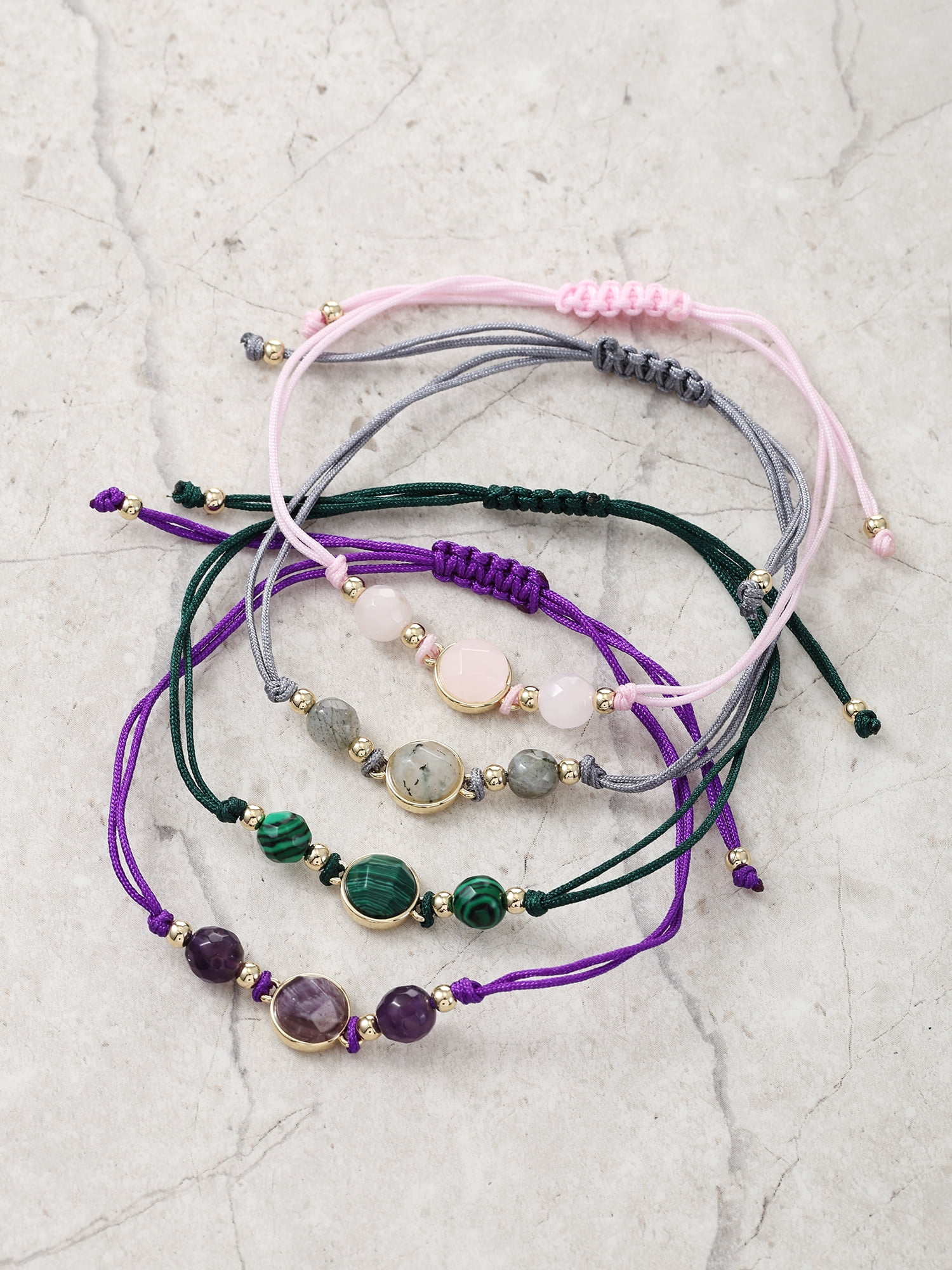 Believe by Brilliance Multicolored Adjustable Cord Bracelet Set
