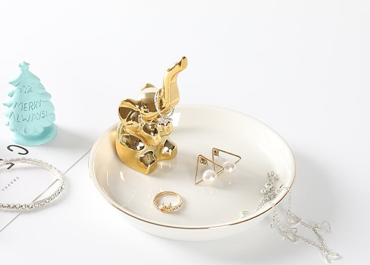 Ceramic Trinket Tray Jewelry Candy Ring Dish Keys Change Plate Holder R Studio  