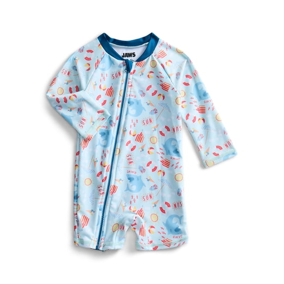 Jaws Baby Boys One Piece Rashguard with UPF50, Sizes 0M-12M