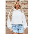thumbnail image 6 of Redhotype Cozy White Sherpa Hoodie - Drop Shoulder, Long Sleeve, Casual Essential, 6 of 8