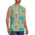 thumbnail image 2 of Bingfone Colorful Palm Leaves Pattern Men's Tank Tops Workout Sleeveless Tee Shirts Running Beach Tanks for Men-Small, 2 of 8