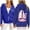 Z&Blue44, variant on Puliio Womens Full Zip Up Hoodie Loose Side Pockets Soft Graphic Print Sporty Sweatshirt